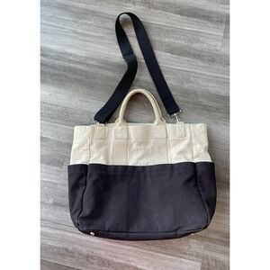 COPY - Pottery Barn Kids Fillmore Diaper Bag Crossbody Linen Cotton Black Ivory